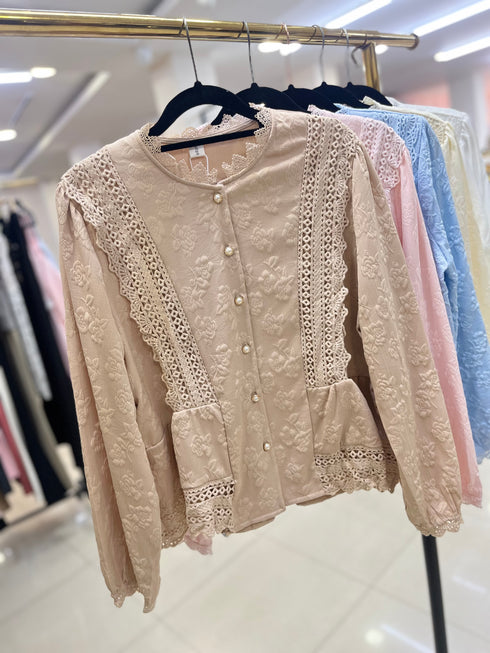 Women Lace Patch Work Tops